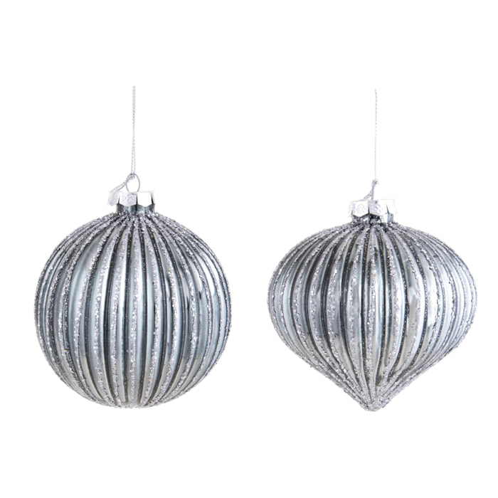 Onion/sfera con righe - Pezzi 8 - ARGENTO - Bianchi Dino SpA