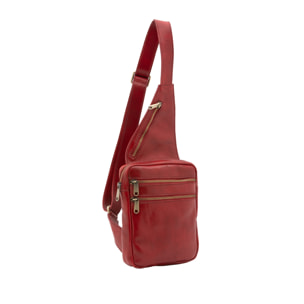 Borsa a tracolla uomo in vera pelle - Modello False - Made in Italy - 17.0 x 23.0 x 4.0 cm