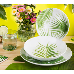 Servizio piatti 18 pezzi Excelsa – Foliage, Porcellana Verde