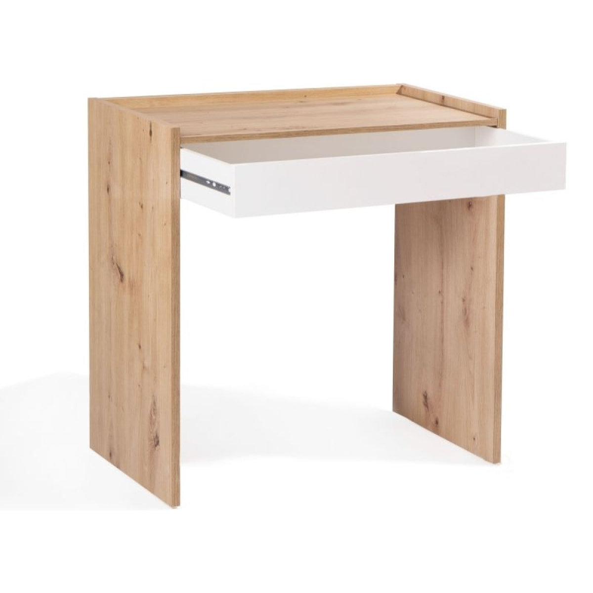 Mesa de escritorio Noa Blanco Artik (Blanco Mate) - Roble Nodi