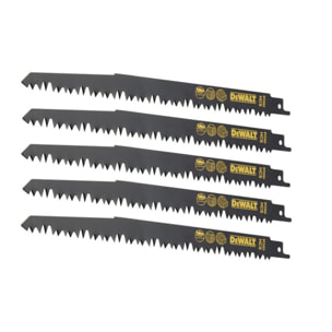 Lame de scie sabre HCS pour la coupe du bois - 240 mm - Jeu de 5 pièces - DEWALT - DT2352-QZ