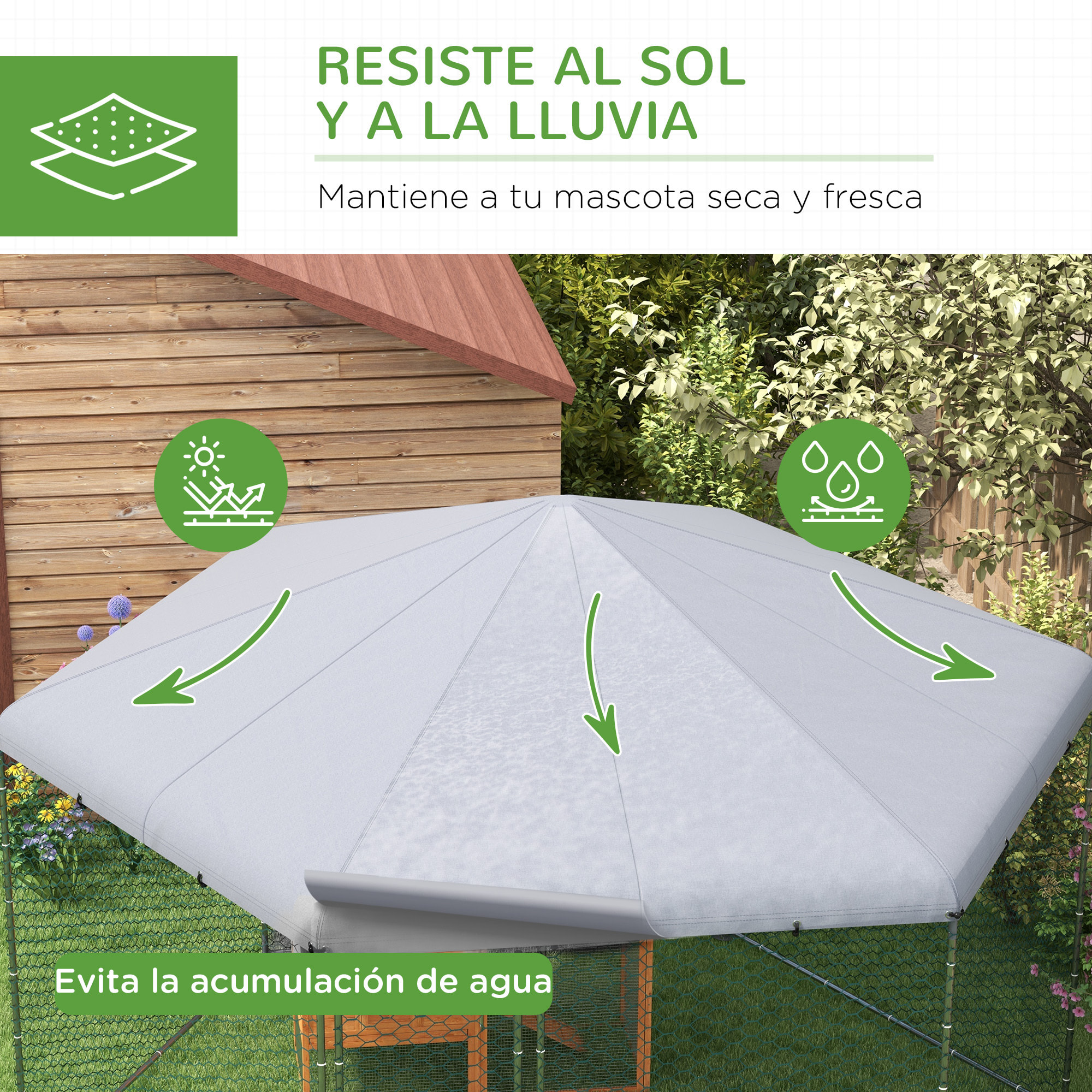 Gallinero para Exterior Grande de Acero 400x346x263 cm Jaula de Gallinas en Forma de Hexágono Cubierta de Tela Oxford Resistente a los Rayos UV e Impermeable para Patio Plata