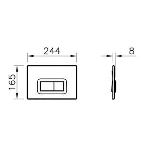 Loop R plaque de déclenchement double touche, blanc brillant (740-0600)