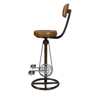 Chaise de bar 76 cm en cuir avec dossier - Phoenix