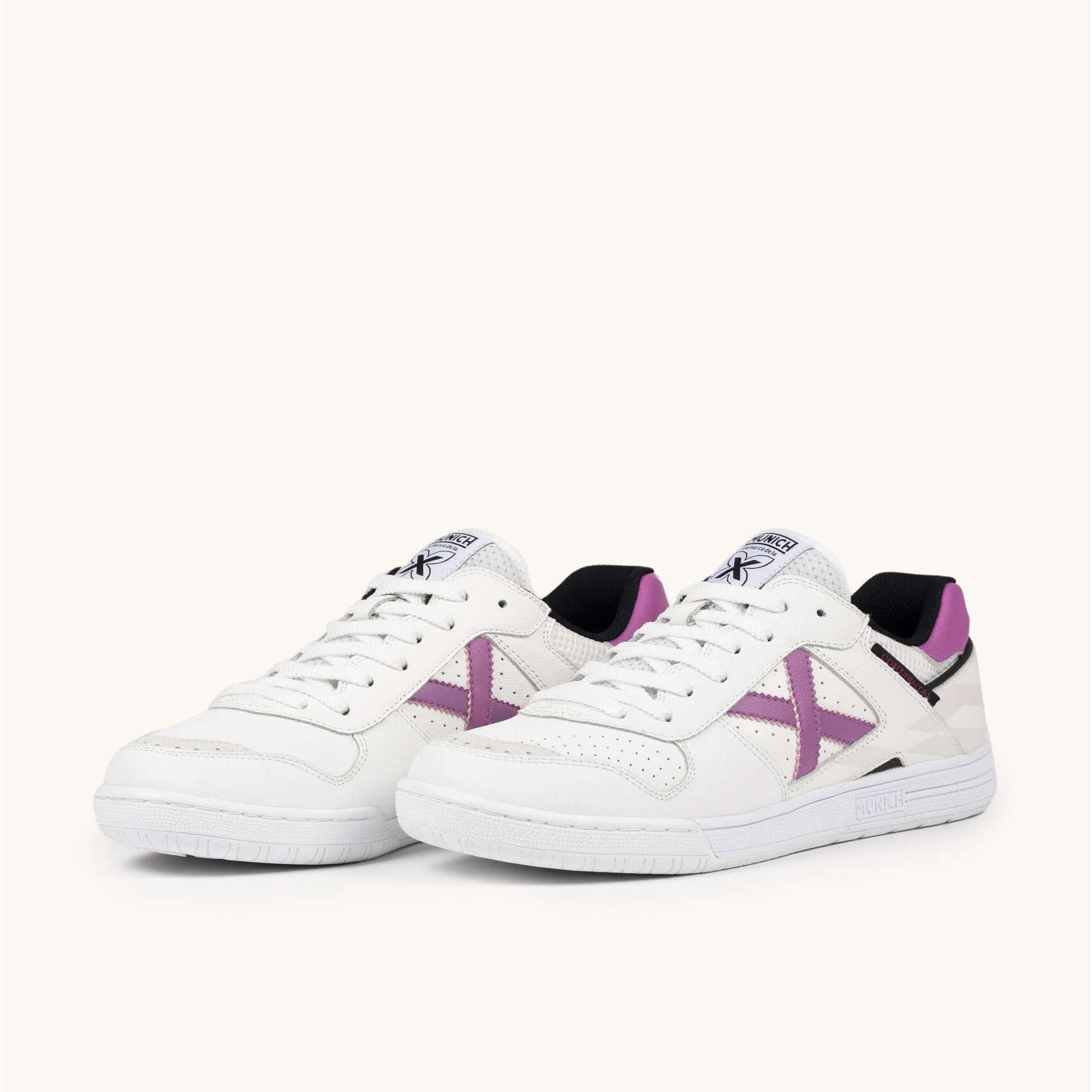 MUNICH CONTINENTAL 970 Zapatillas de Fútbol Sala Profesionales Blancas y Moradas