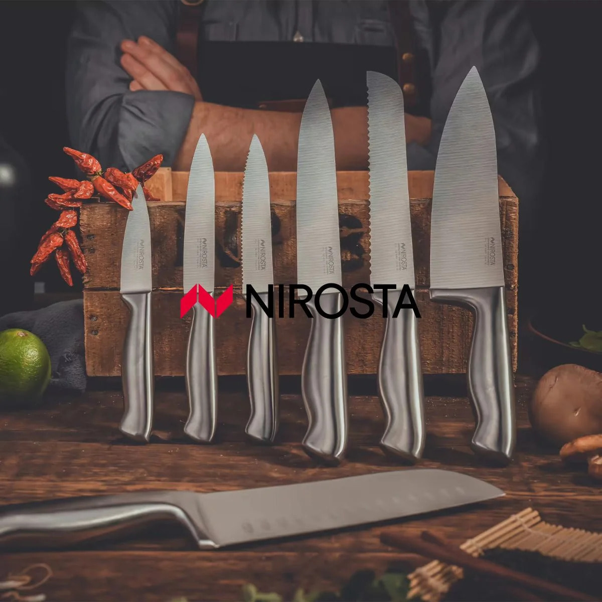 Set de 6 couteaux de qualité 24 cm en inox Nirosta Fit