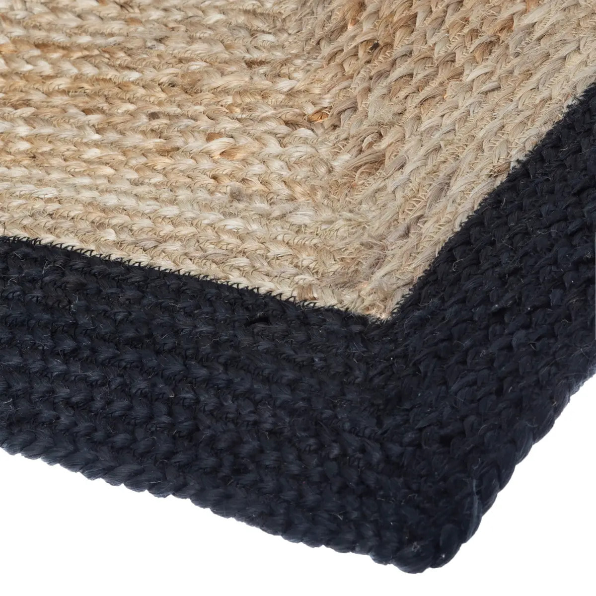 Tapis "Kahi" en jute bord noir 120x170cm