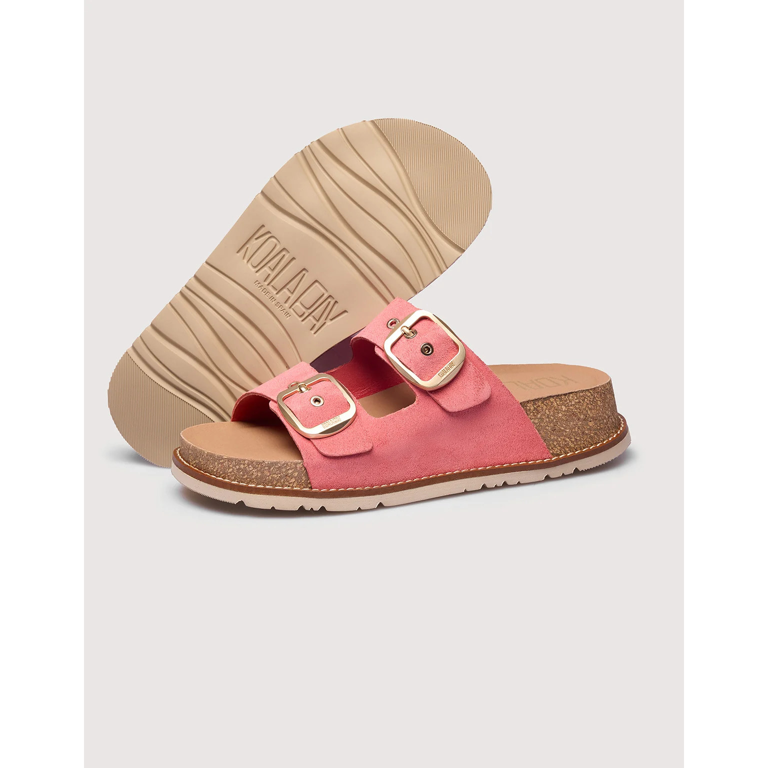 Sandalia Bio Piel con Cuña Rosa - Sintran