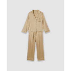 Pigiama lungo in raso da donna Friday beige
