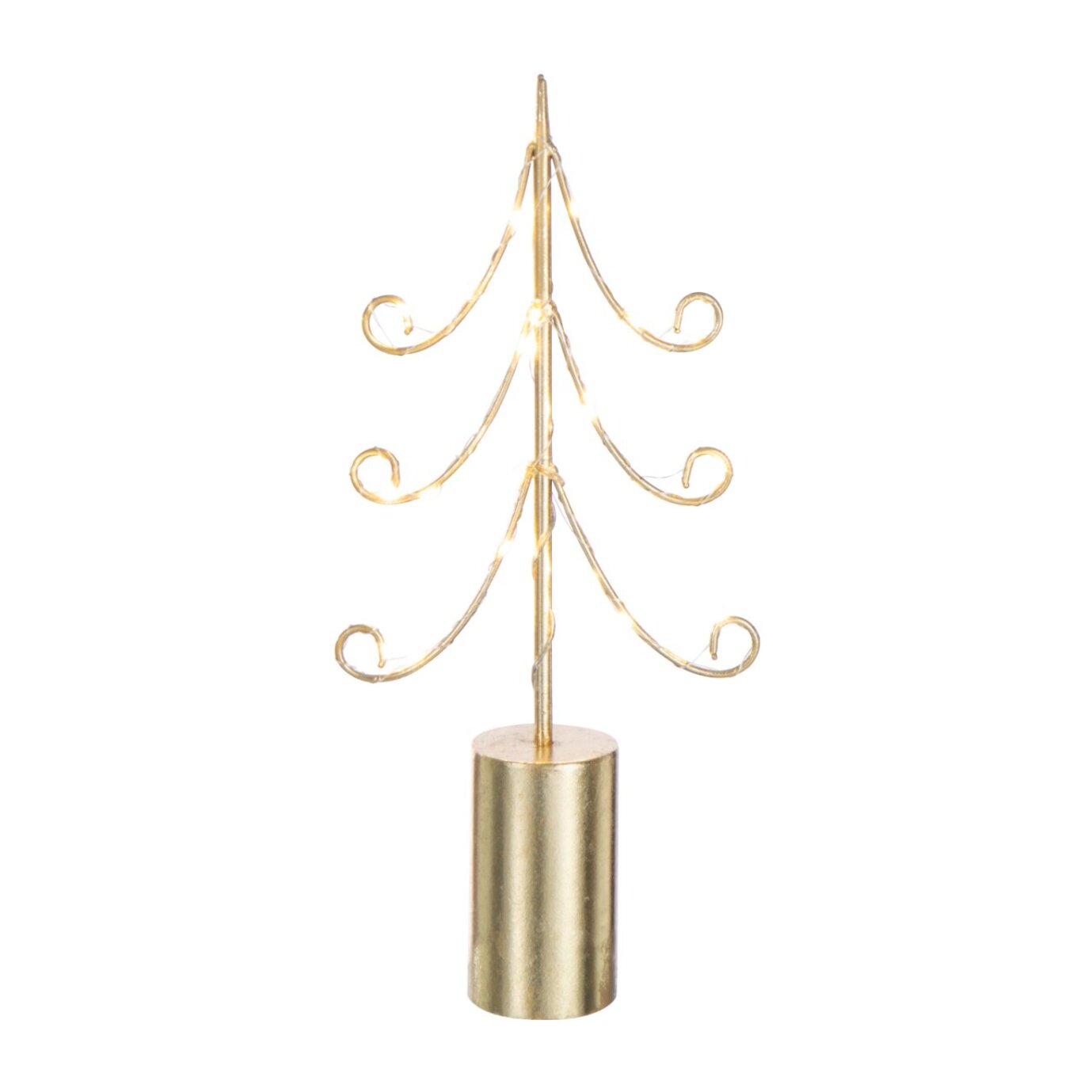 J-Line décoration Arbre - acier - or - small - LED