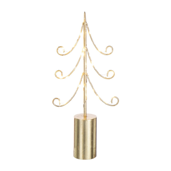 J-Line décoration Arbre - acier - or - small - LED