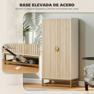 Armario de Cocina, Armario Despensa Cocina, con 2 Puertas con 12 Estantes, Alacena Moderna, con 5 Estantes Ajustables, Base de Acero, para Comedor, Salón, 58x29x119,5 cm, Blanco