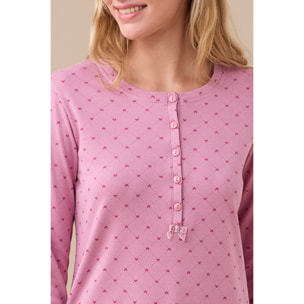 Camicia da notte donna in caldo cotone articolo cuore. Noidinotte