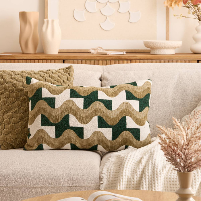 Coussin Floe vert Kaki 58x38cm