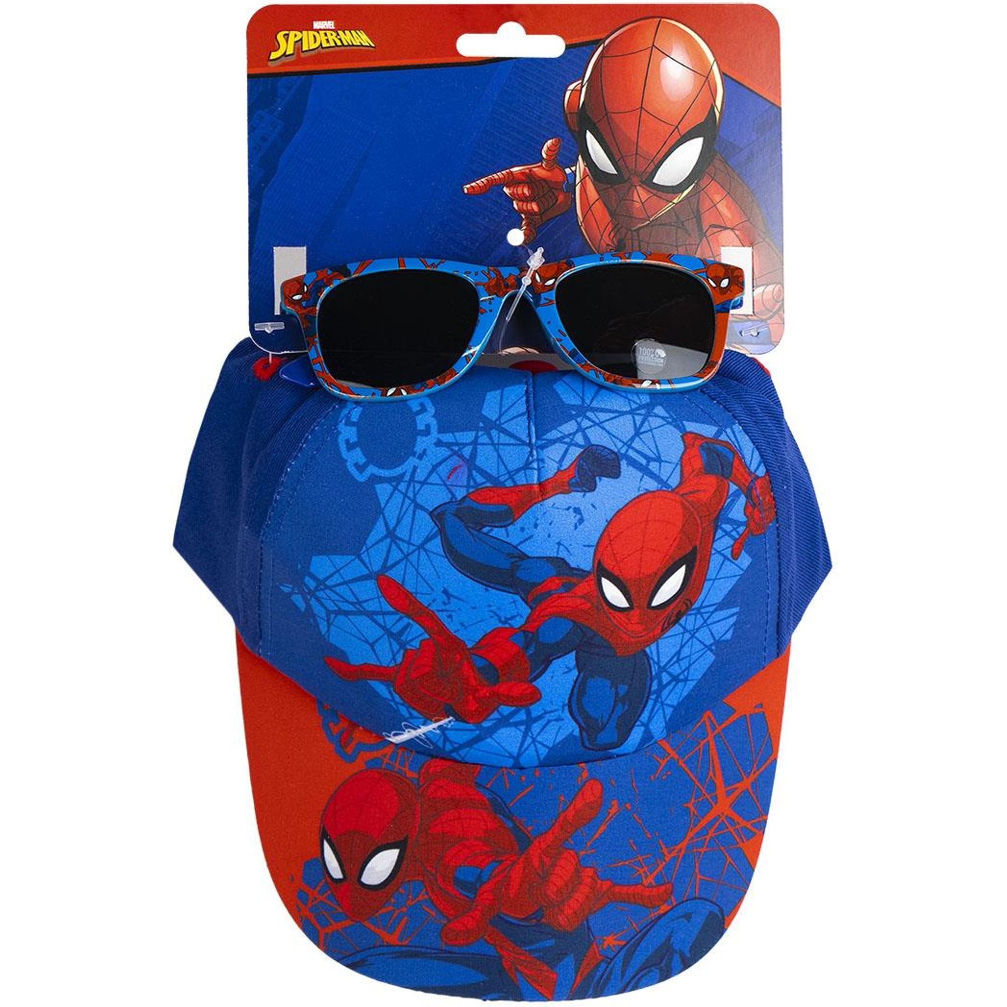 Gorra Set Gafas De Sol Spiderman