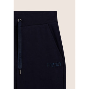 Pantaloni Sportivi con fondo a polsino in costina e strass