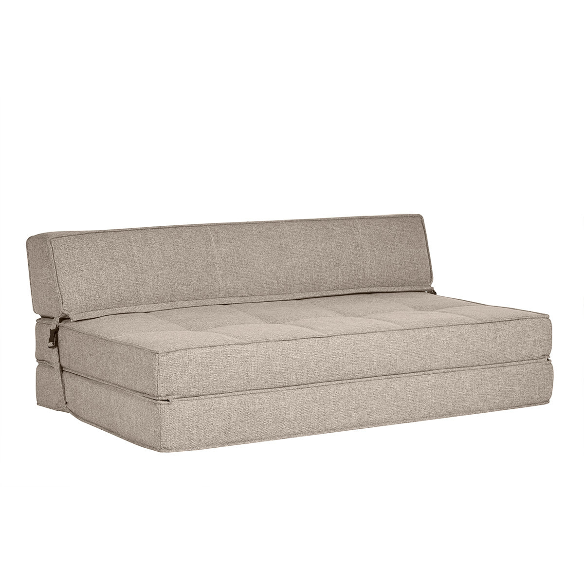 Chauffeuse 2 places convertible en tissu taupe KATY