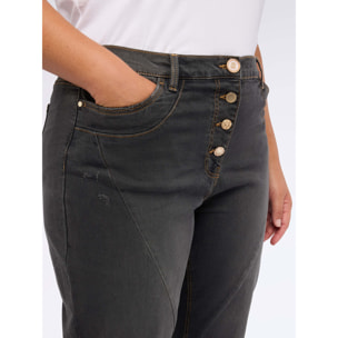 Fiorella Rubino - Jeans de corte barril lavado a la piedra - Gris