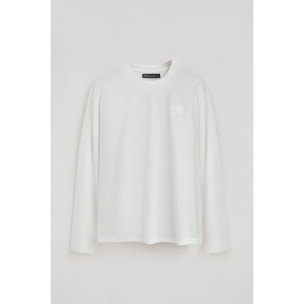 Camiseta blanca de manga larga con parche personalizado Polo Club