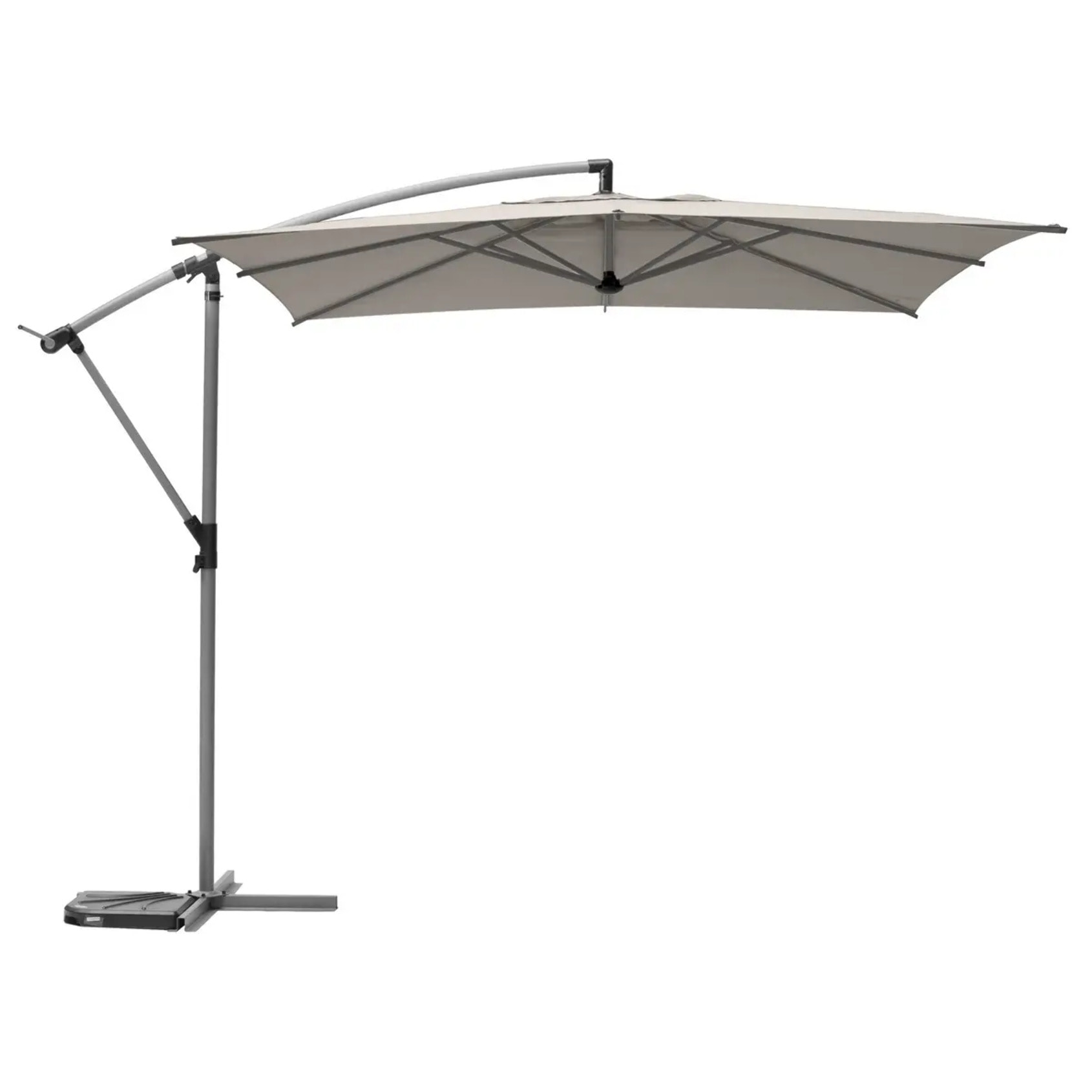 Parasol déporté carré Manoa Taupe