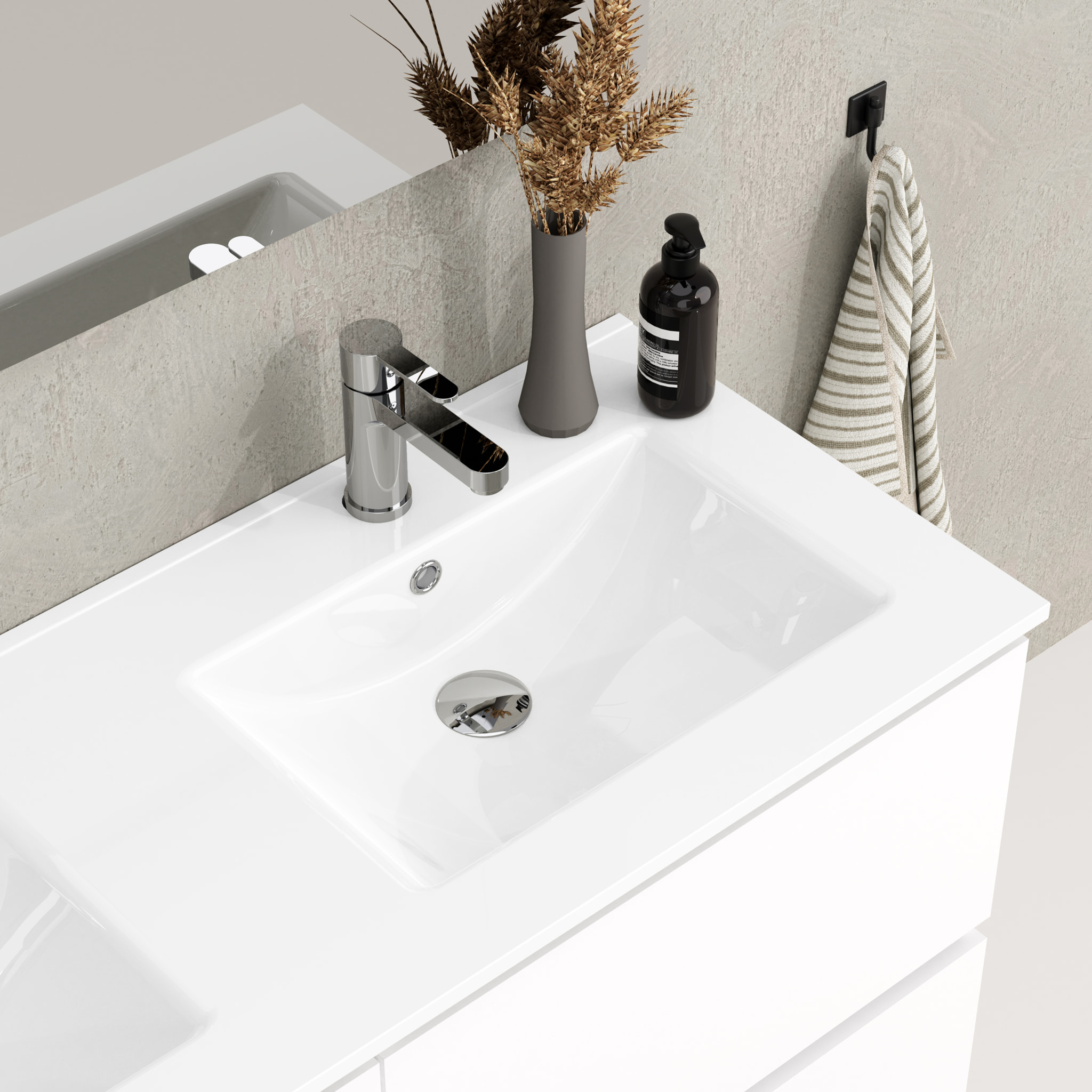 Conjunto mueble de baño SEA Alday, 120cm, Blanco mate