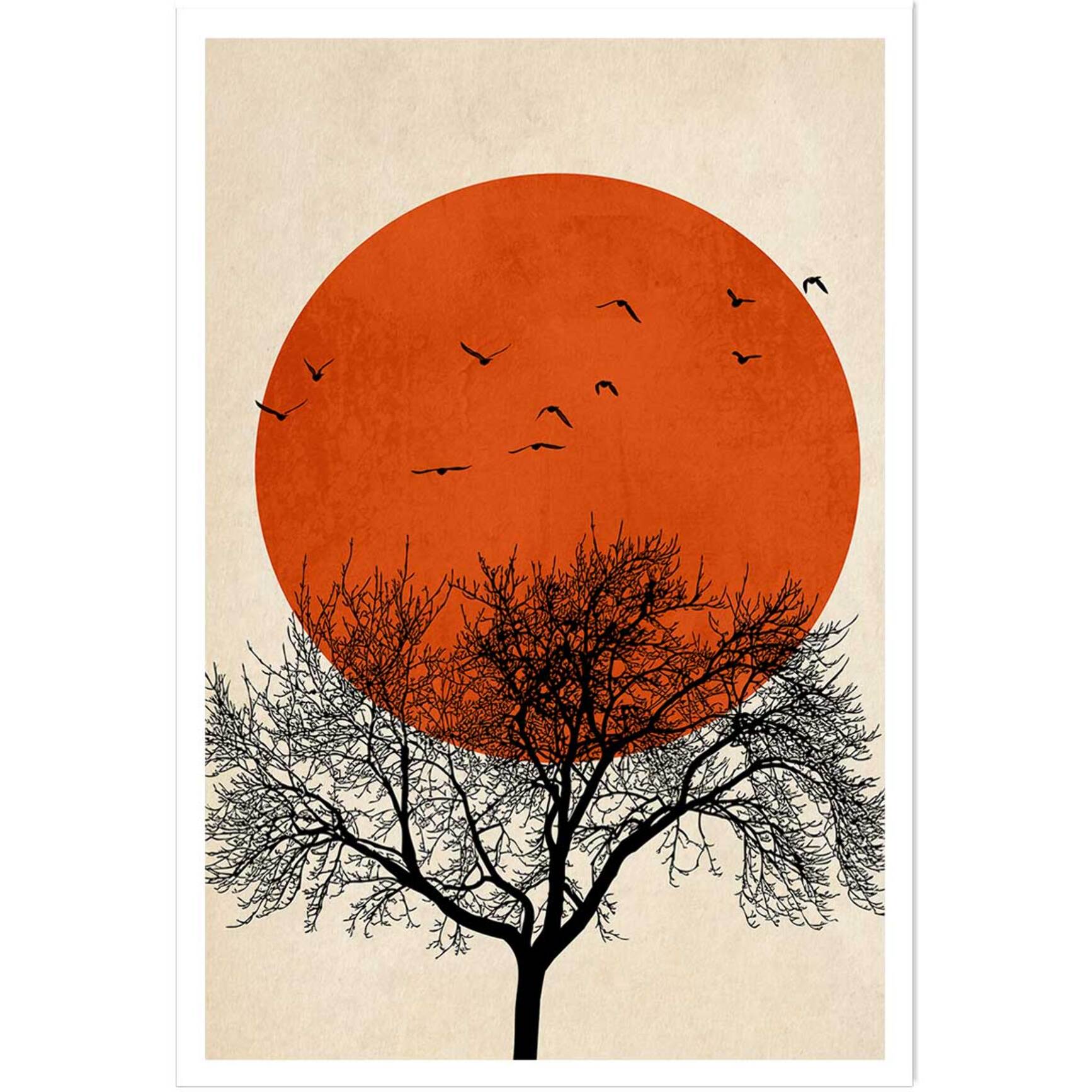 Affiche ""soleil rouge graphique"" Affiche seule