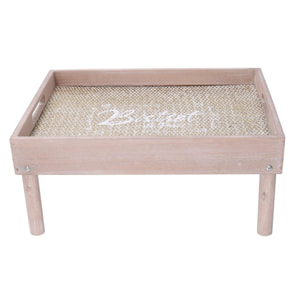Vassoio tavolino in legno naturale rettangolare cm40x30h6/18
