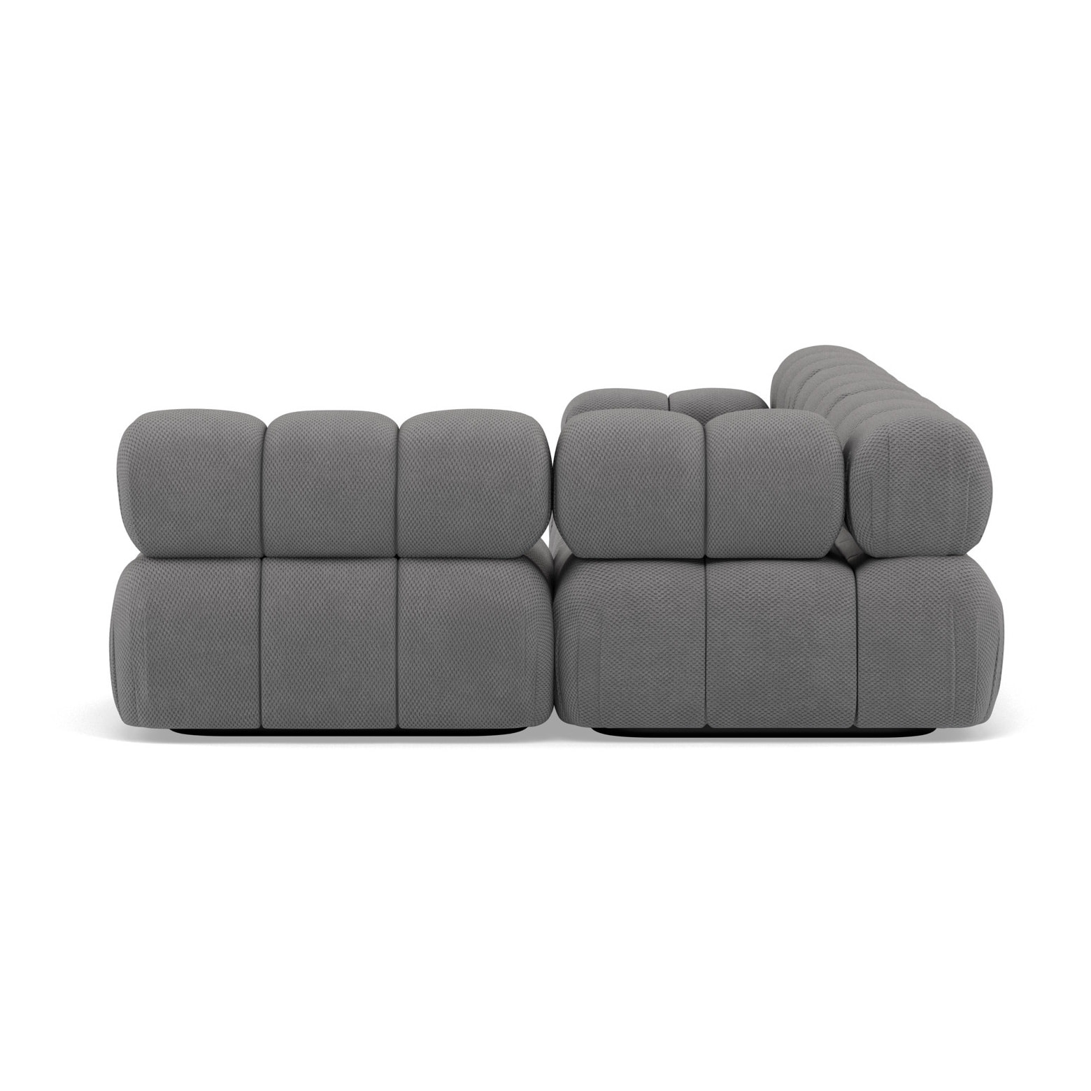 Ruby - canapé modulable d'angle droit 5 places en velours texturé - Gris