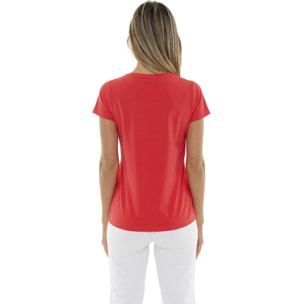 Camiseta de mujer con logo lateral de corazón Leone Basic