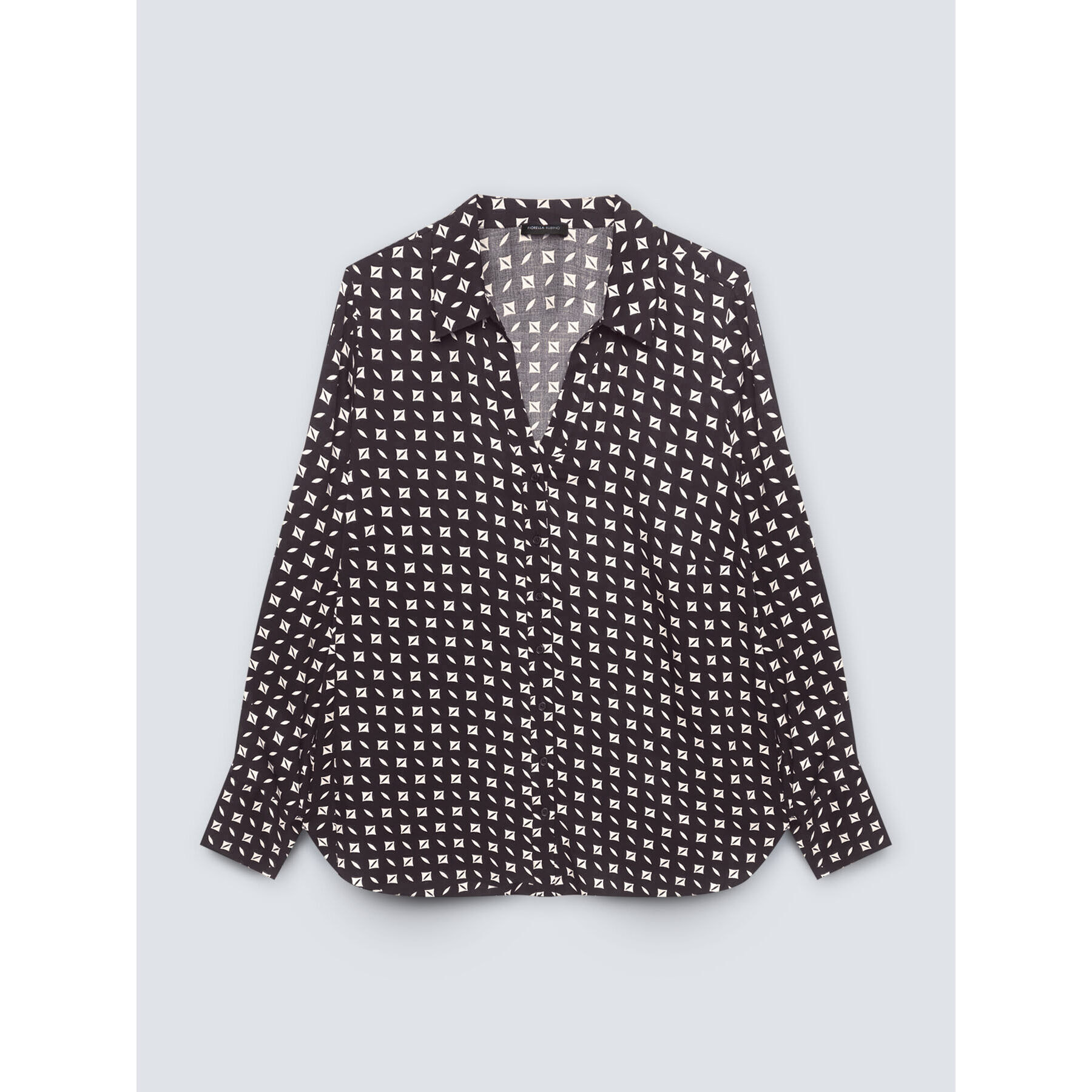 Fiorella Rubino - Camisa estampada de viscosa ECOVERO™ - Negro