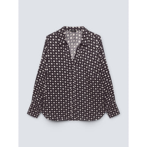 Fiorella Rubino - Camisa estampada de viscosa ECOVERO™ - Negro