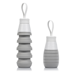 Bottiglia sportiva pieghevole in silicone. 250 a 500ml, senza BPA, tappo a vite in PP.
