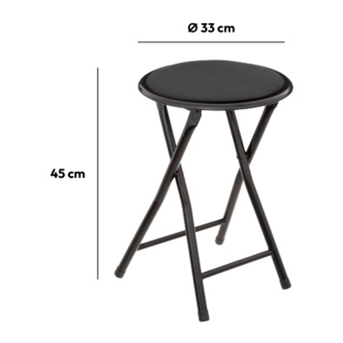 Tabouret pliant Velours Noir