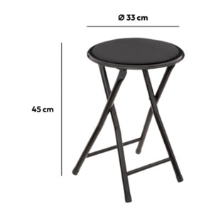 Tabouret pliant Velours Noir