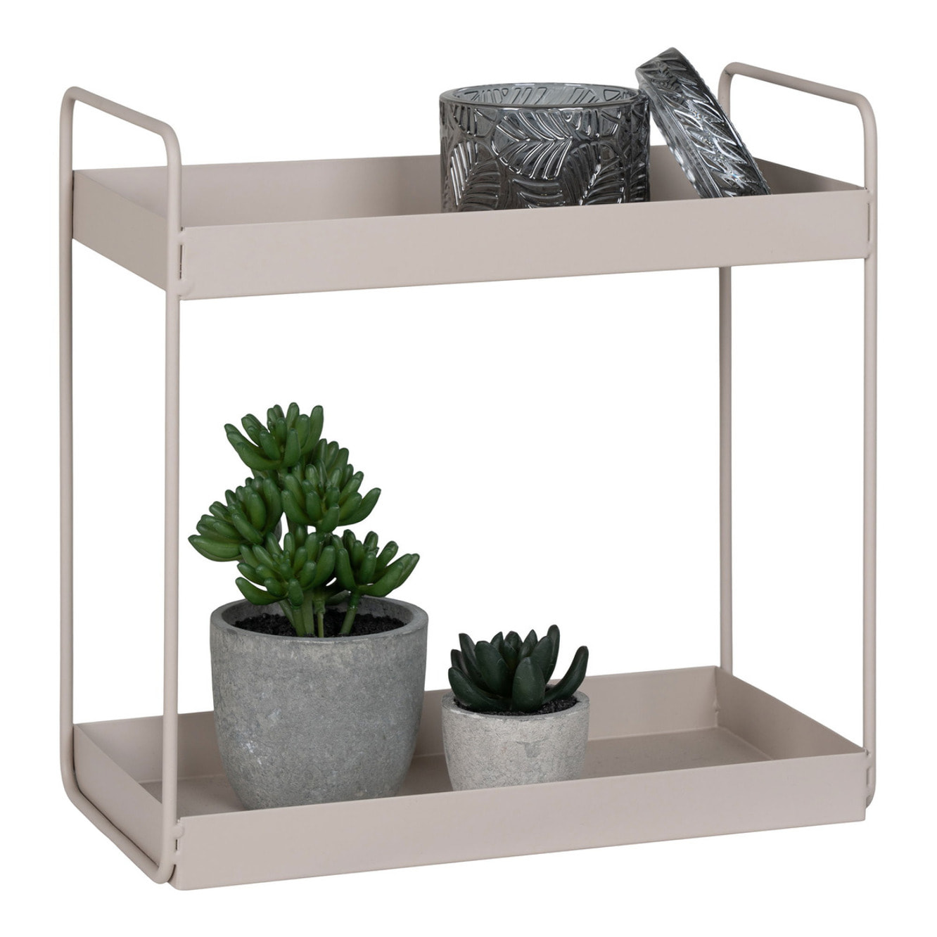 Rabo Scaffaletto doppio da appoggio in acciaio sabbia 30x15x31 cm