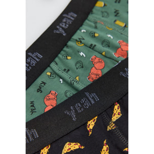 Confezione da 2 boxer da bambino con stampa "Yeah"