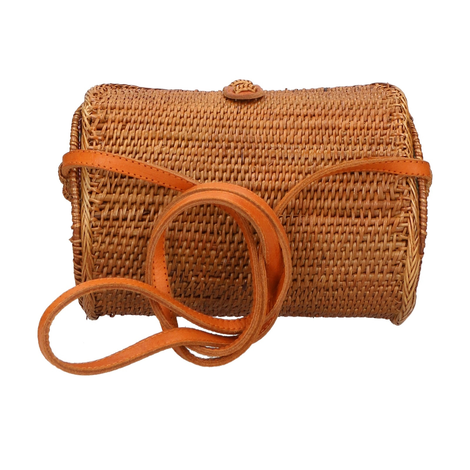 Borsa a tracolla da donna - Modello Lavinia - Rattan - 20.0 x 18.0 x 9.0 cm