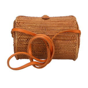 Borsa a tracolla da donna - Modello Lavinia - Rattan - 20.0 x 18.0 x 9.0 cm