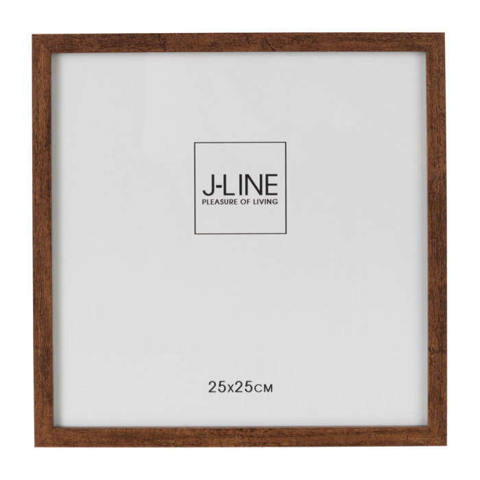 J-Line cadre photo Basic - bois - brun foncé - large - 2 pièces