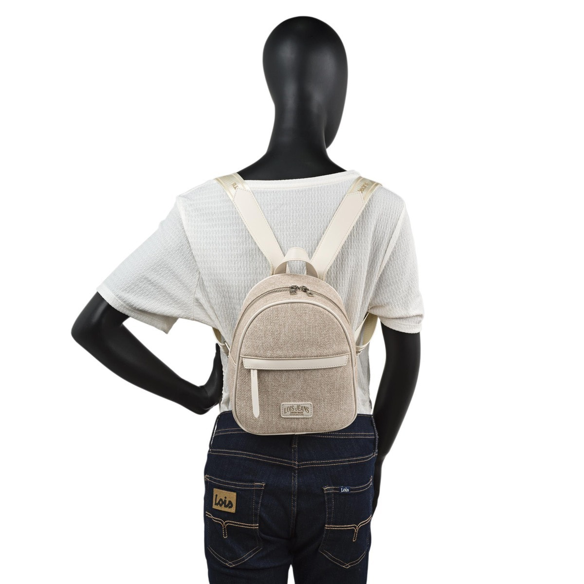 Bolso Mochila Mujer Lois Kelly Beige