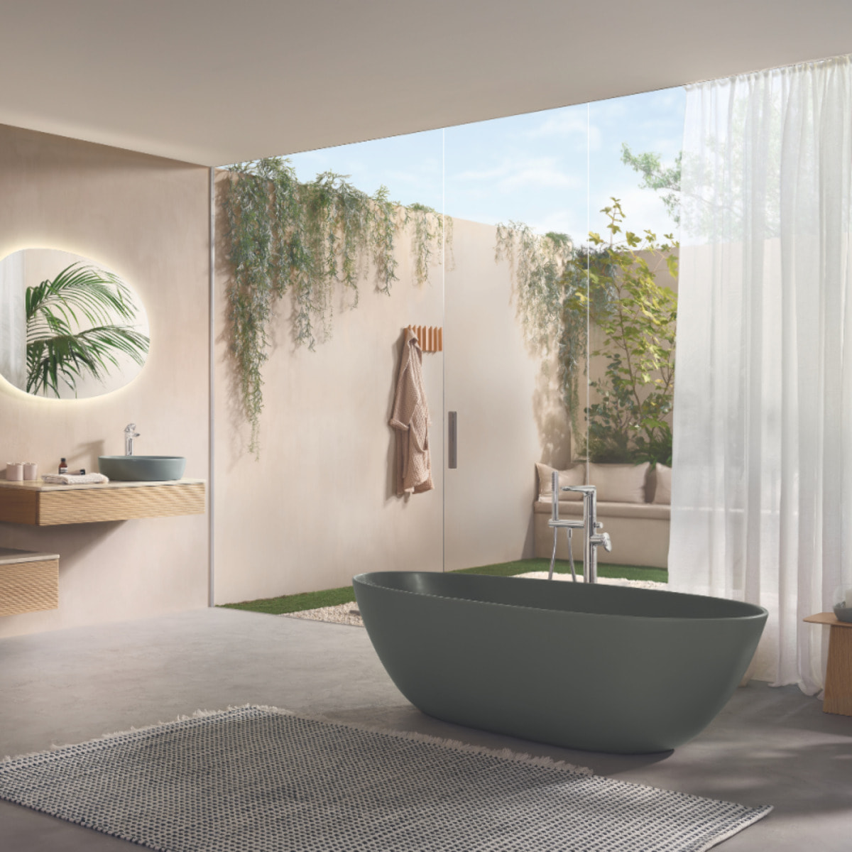 Baignoire ilot Antao quaryl vert