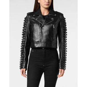 PHILIPP PLEIN Chaqueta de cuero SKULL
