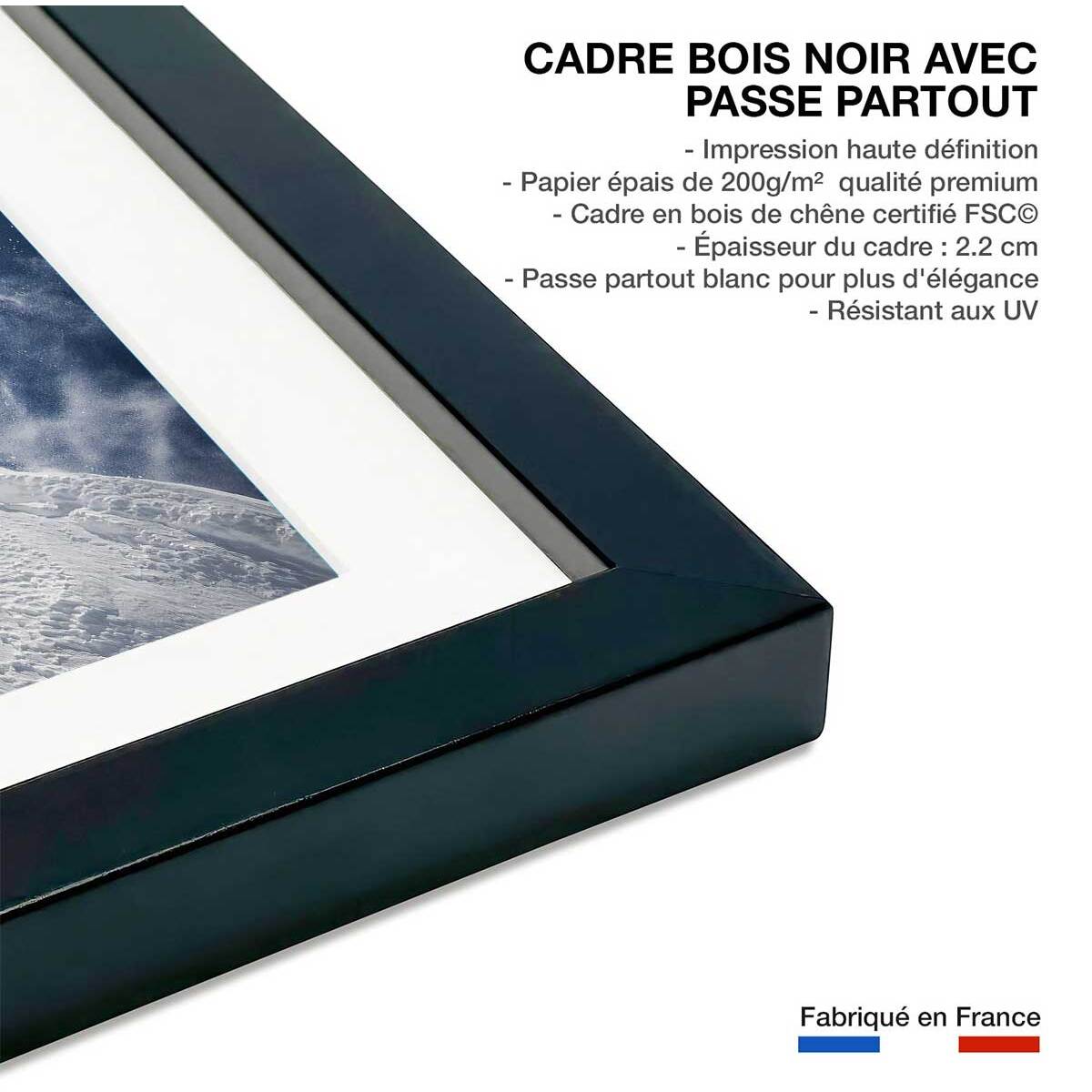 Affiche sport Jumping ski Affiche sous cadre noir