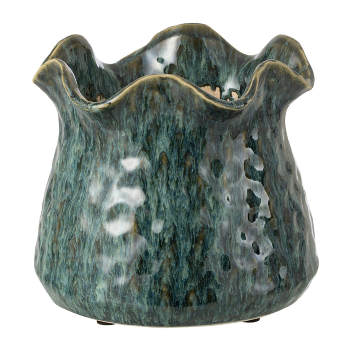 J-Line Cache-pot Ronny Irrégulier - céramique - bleu - large