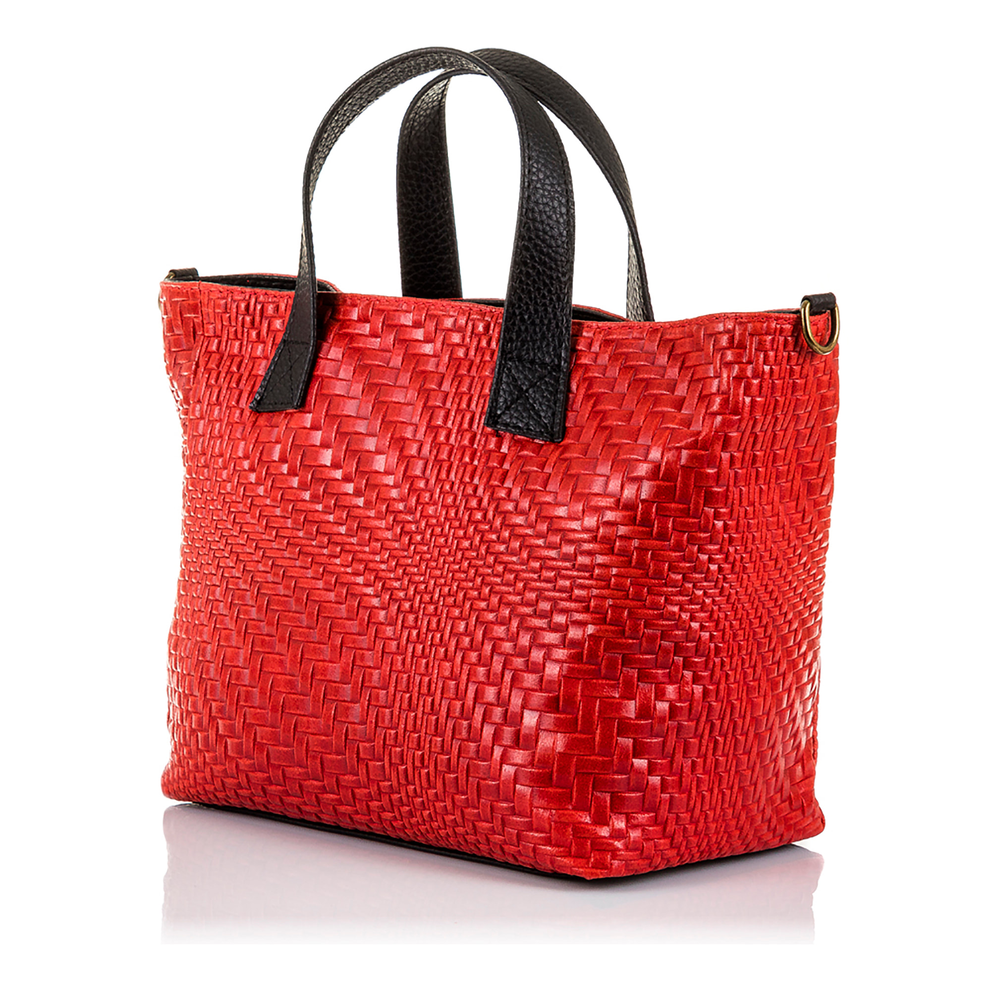 Cassandra Borsa tote Donna.Pelle autentica Camoscio Inciso Intrecciato