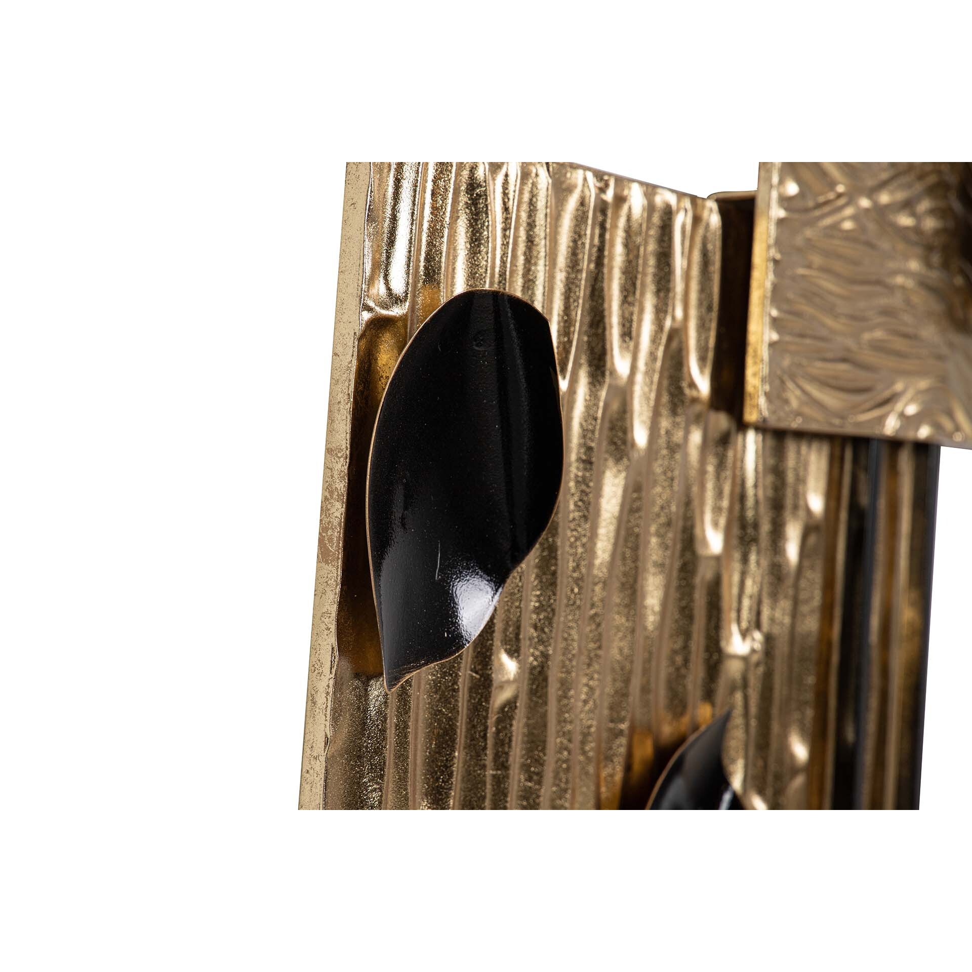 Adorno Pared Metal Dorado Negro 63x5x126 Cm