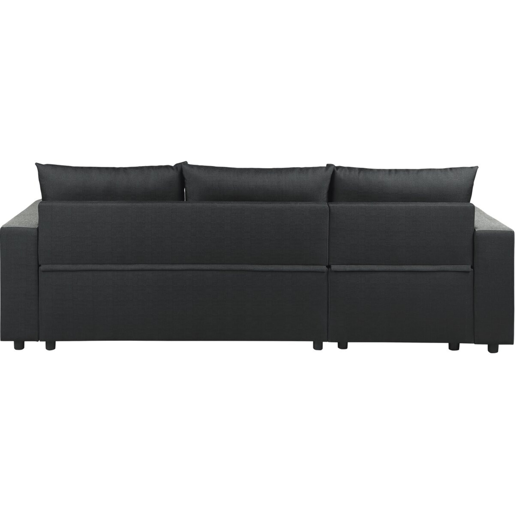 Canapé d'angle réversible/convertible en tissu "Victor" - 3 places - Noir