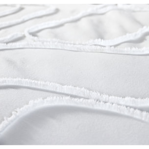 Parure de lit coton lavé tuftée géométrique abstrait - Blanc