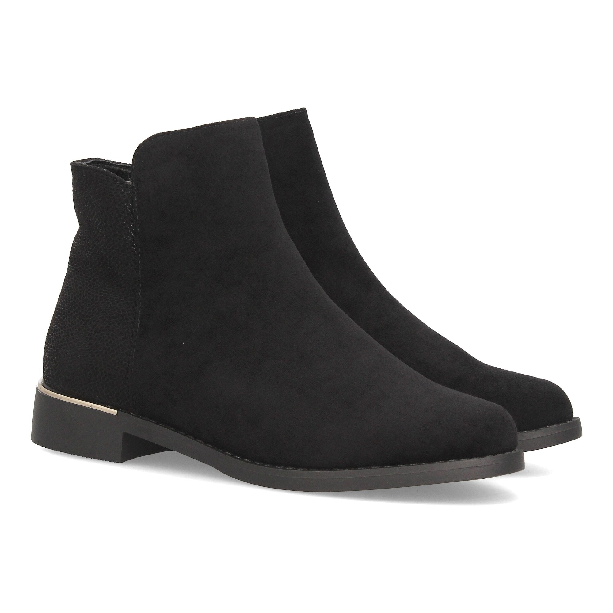 Botines casuales de mujer con talón brillante.