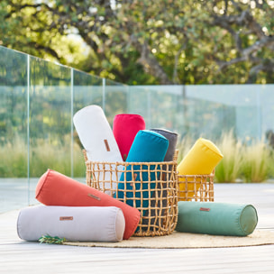 Traversin d'extérieur "Korai" bleu canard 45x15cm